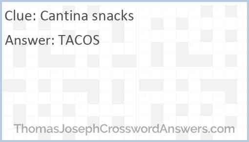 Cantina snacks Answer