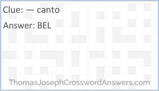 canto crossword clue ThomasJosephCrosswordAnswers com
