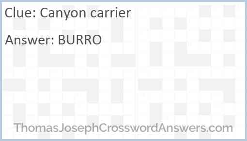 Canyon carrier Answer