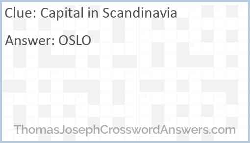 Capital in Scandinavia Answer