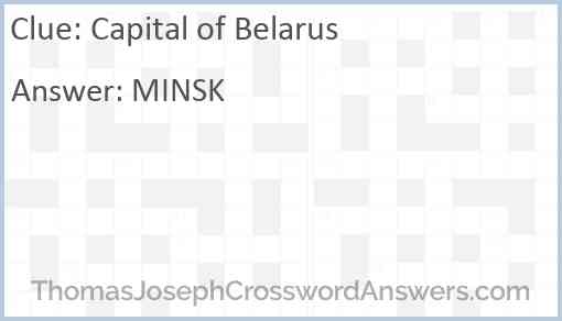 Capital of Belarus Answer