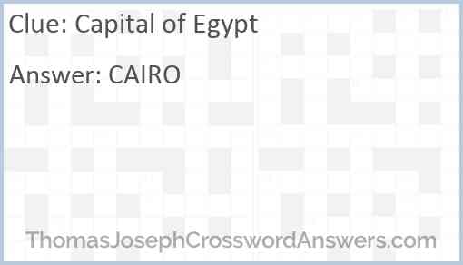 Capital of Egypt Answer