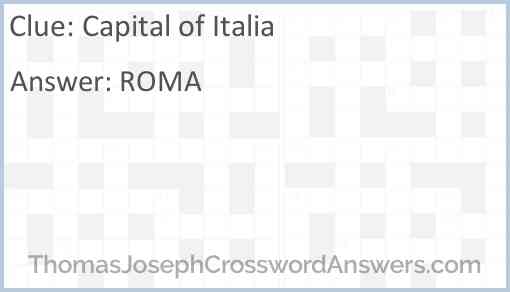Capital of Italia Answer