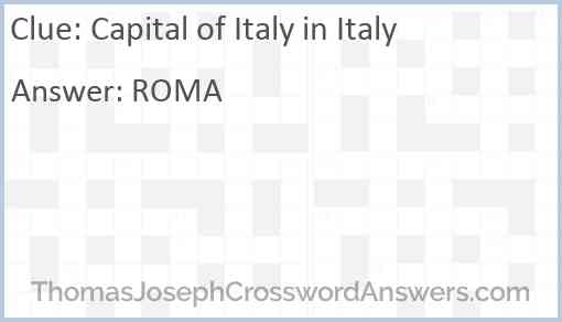 Capital of Italy in Italy Answer