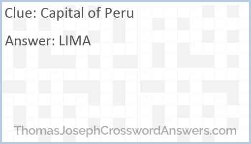 Capital of Peru Answer