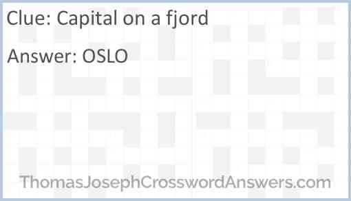 Capital on a fjord Answer