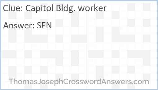 Capitol Bldg. worker Answer