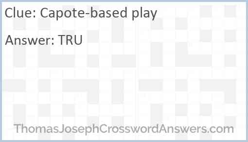 Capote-based play Answer