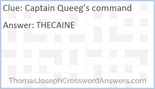 Captain Queeg’s command Answer
