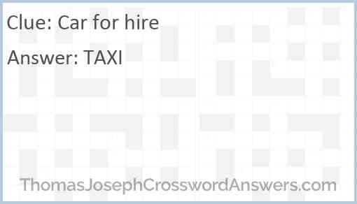 Car for hire Answer