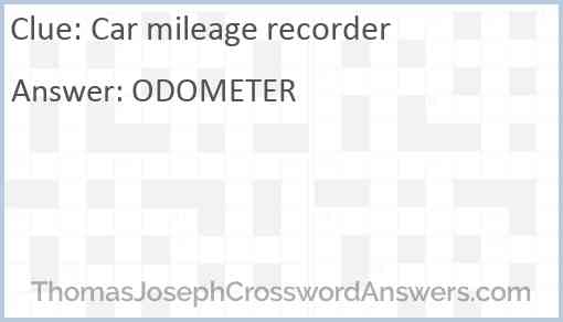 Car mileage recorder Answer