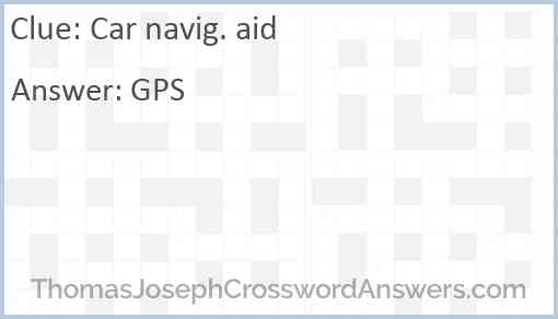 Car navig. aid Answer