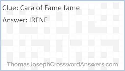 Cara of “Fame” fame Answer