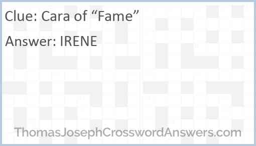 Cara of “Fame” Answer