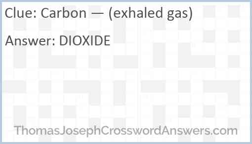 Carbon — (exhaled gas) Answer