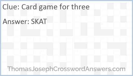 Card game for three Answer