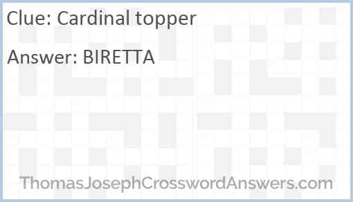 Cardinal topper Answer
