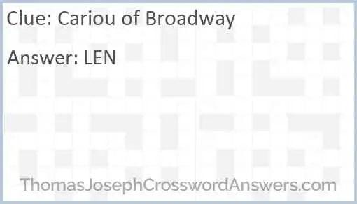 Cariou of Broadway Answer