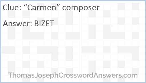 “Carmen” composer Answer