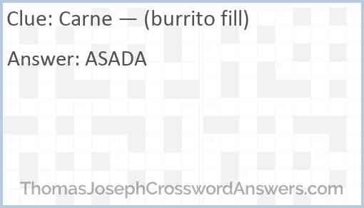 Carne — (burrito fill) Answer