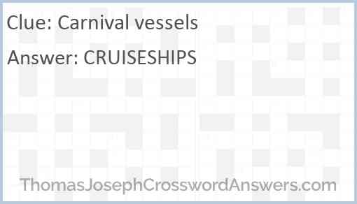 Carnival vessels Answer