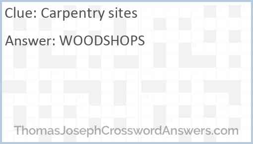 Carpentry sites Answer