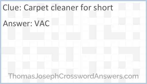 Carpet cleaner for short Answer