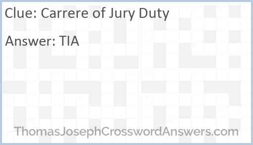 Carrere of Jury Duty Answer