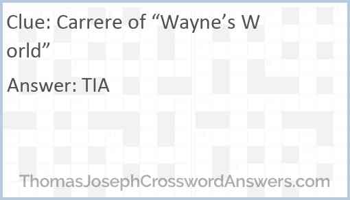 Carrere of “Wayne’s World” Answer