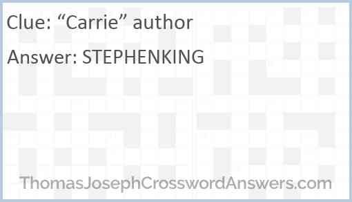 “Carrie” author Answer