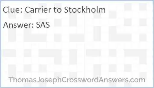 Carrier to Stockholm Answer