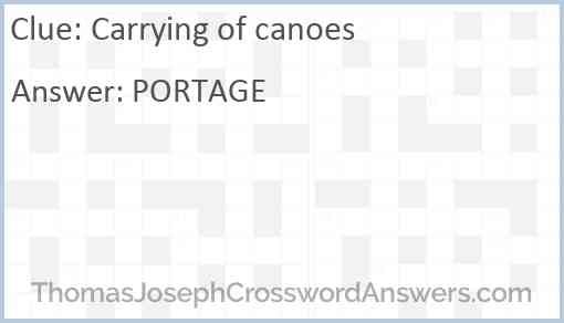 Carrying of canoes Answer