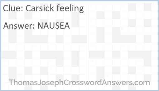 Carsick feeling Answer