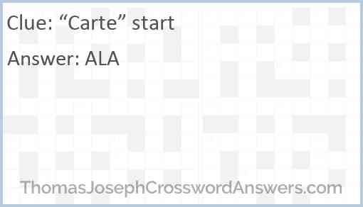 “Carte” start Answer