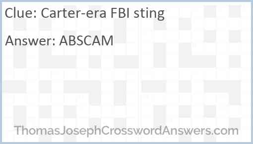 Carter-era FBI sting Answer
