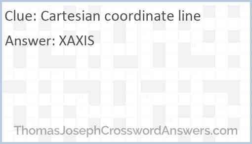 Cartesian coordinate line Answer