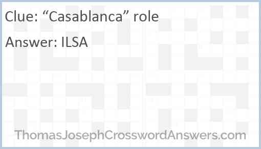“Casablanca” role Answer