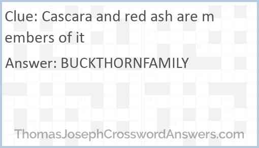 Cascara and red ash are members of it Answer