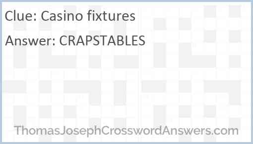 Casino fixtures Answer