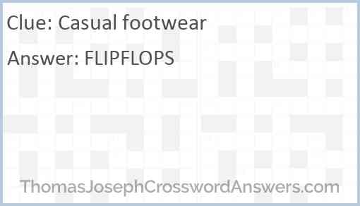 Casual footwear Answer