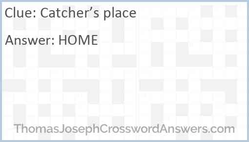 Catcher’s place Answer