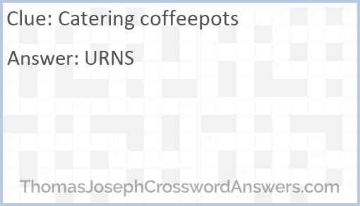 Catering coffeepots Answer