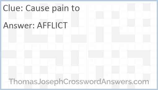 Cause pain to Answer