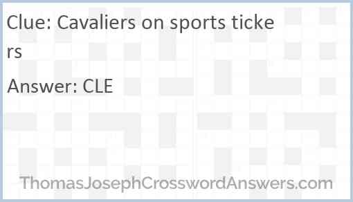 Cavaliers on sports tickers Answer