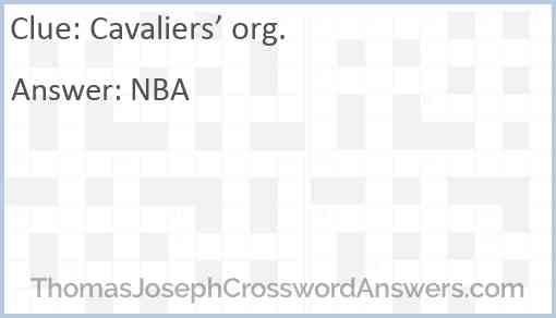 Cavaliers’ org. Answer
