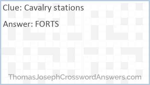 Cavalry stations Answer
