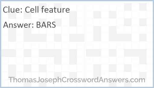 Cell feature crossword clue ThomasJosephCrosswordAnswers com