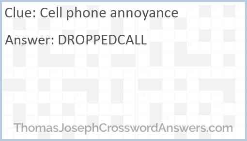 Cell phone annoyance Answer