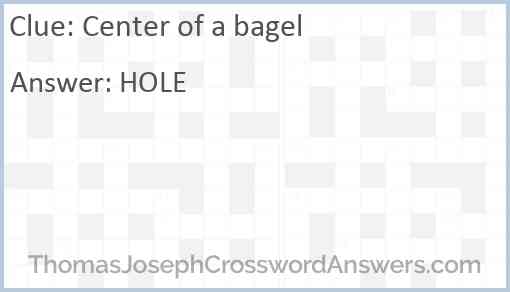Center of a bagel Answer
