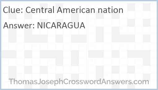 Central American nation Answer